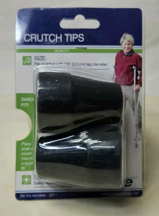 2pk-Drive Crutch Tips, 7/8″diameter, Black 1-pair, „NEW“