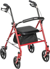 Rollator Walker with Seat, Durable Steel Frame, Adjustable Height