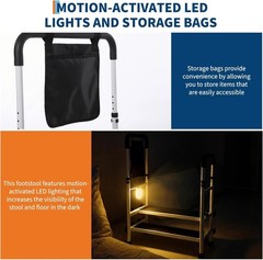 Step Stool Dual Handle Non-Skid Platform 450Lbs Capacity Height Adjust Seniors