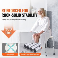 Shower Chair Bath Seat Stool Bathroom Elderly Aids Adjustable Height 300lb