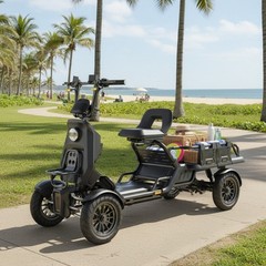Heavy Duty 4-Wheel Electric Mobility Scooter for Adults w/Cargo Platform 1000W