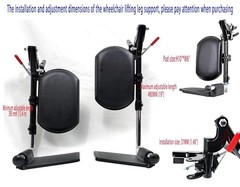 Wheelchair Elevating Footrest, with Padded Calf Padding, Composite Footrest,