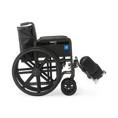 Medline Excel K1 Basic Wheelchair 18″ Wide Seat with ELR Leg Rests