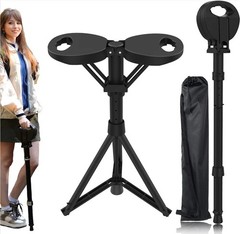 VIVETERA Folding Walking Stick with Seat, Triple-Leg Cane Stool, 330 lbs