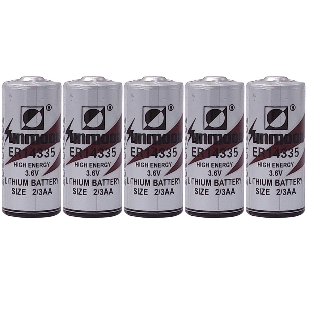5Pcs ER14335 SUNMOON 2/3AA 3.6V 1650mAh PLC Battery Non-rechargeable Battery New
