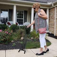 Adjustable Quad Cane Supports up to 250 Pounds Adjustable Height Black