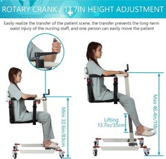 275 lbs Patient Lift Transfer Chair Portable Patient Lift Wheelchair for Elderly