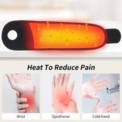 USB Electric Heated Wrist Massage Vibration Relaxation Pain Relief Health Brace