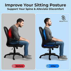 Double-Thick Gel Seat Cushion for Long Sitting Pressure Relief for Back, Sciatic