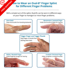 3-Point Products Oval-8 Finger Splints, Sizes 6, 7, 3 Piece Assortment, Beige