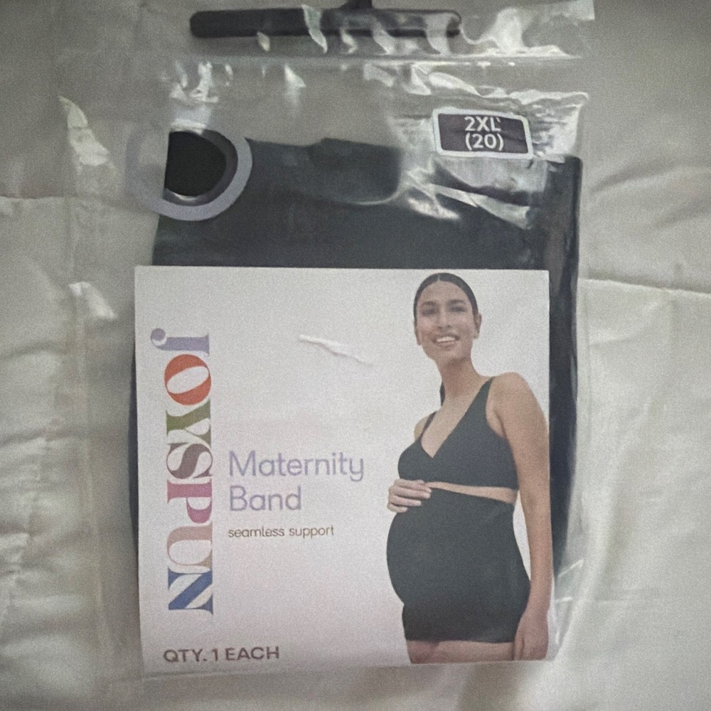 Joyspun Maternity Band Seamless Stretch Support, Black 2XL (20) Nylon/Spandex