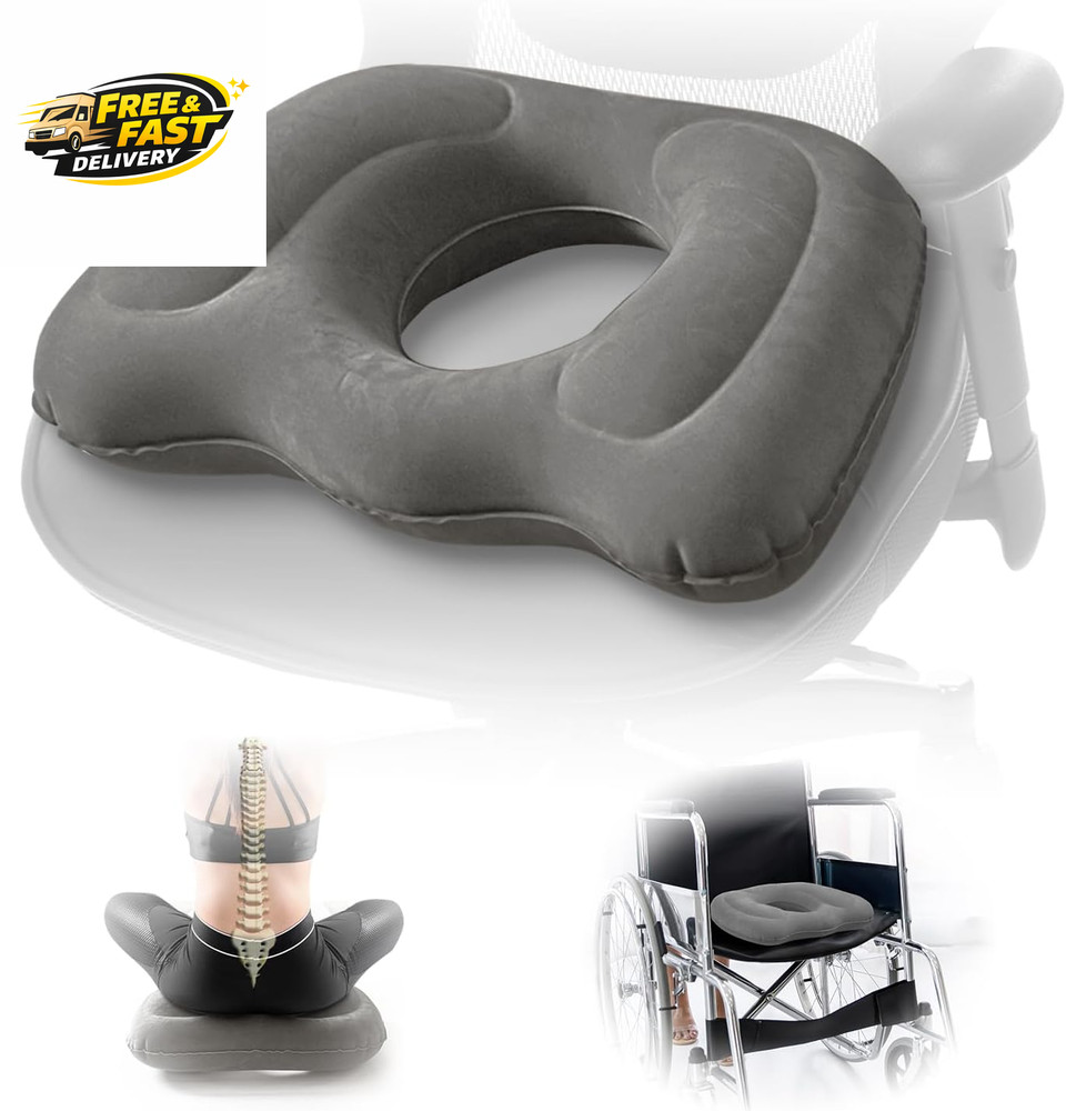 Inflatable Donut Seat Cushion for Tailbone Pain Relief Coccyx Pillow for Office