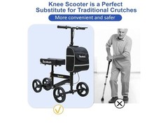 Blessreach Steerable Knee Scooter Foot Injury Walker Medical Foldable Adult