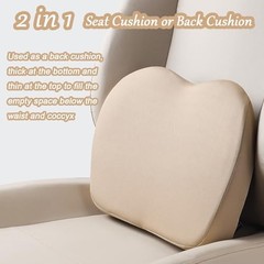 2 in 1 Wedge Car Cushions or Lumbar Support for Driving – 3.5 Inches Soft Black