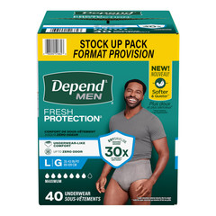 Depend Fresh Protection Men’s Incontinence Underwear Large 40 Count