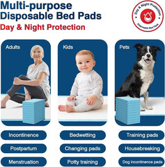 Tear-Resistant Disposable Bed Pads 30″ X 36″ 100 Count Absorbent Underpads, Chux