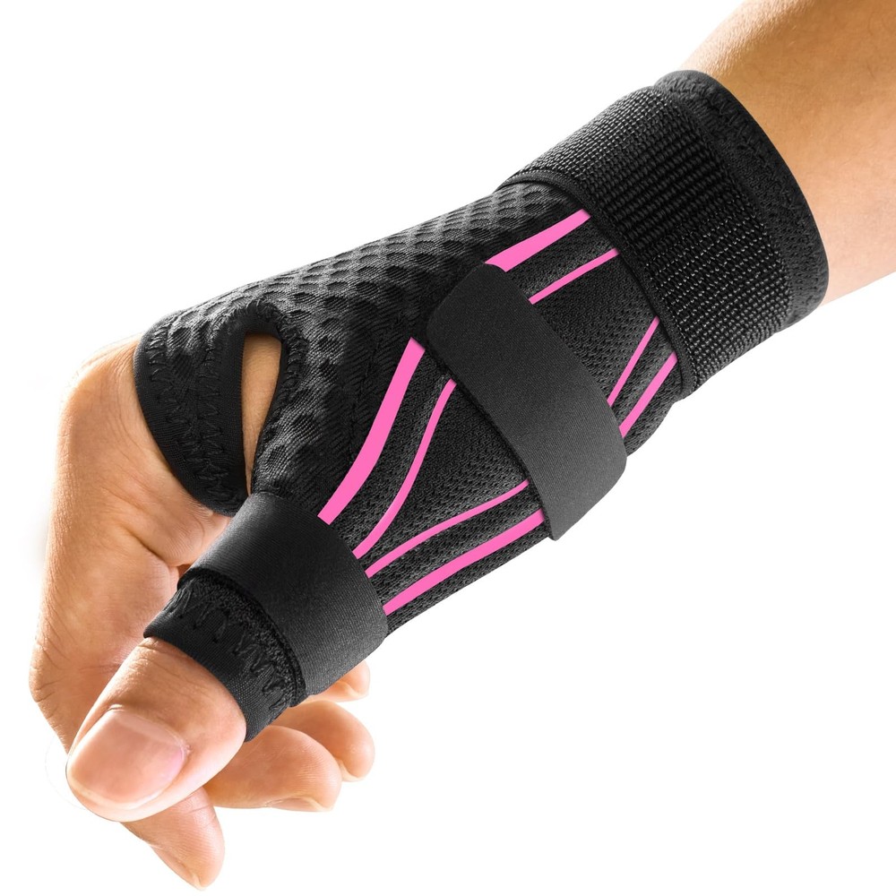 FREETOO Ergonomical Thumb Brace Right Hand S/M – Fit both hands, Pink / Black