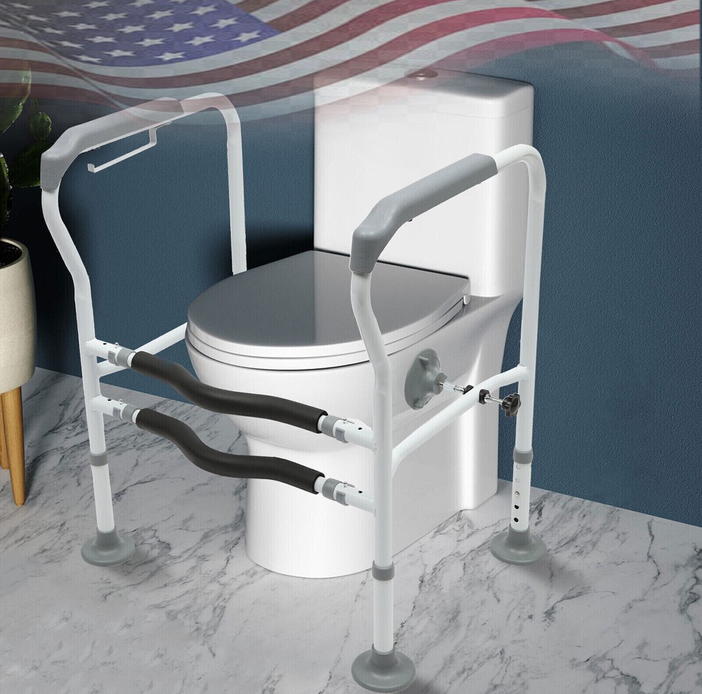 Toilet Frame Grab Bars Safety Rail Seat Handicap Assist For Senior Arm rest NEW