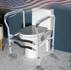 Toilet Frame Grab Bars Safety Rail Seat Handicap Assist For Senior Arm rest NEW