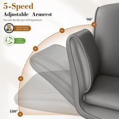 Chic Criss Cross Office Chair with Wheels, Armrests & Adjustable Height