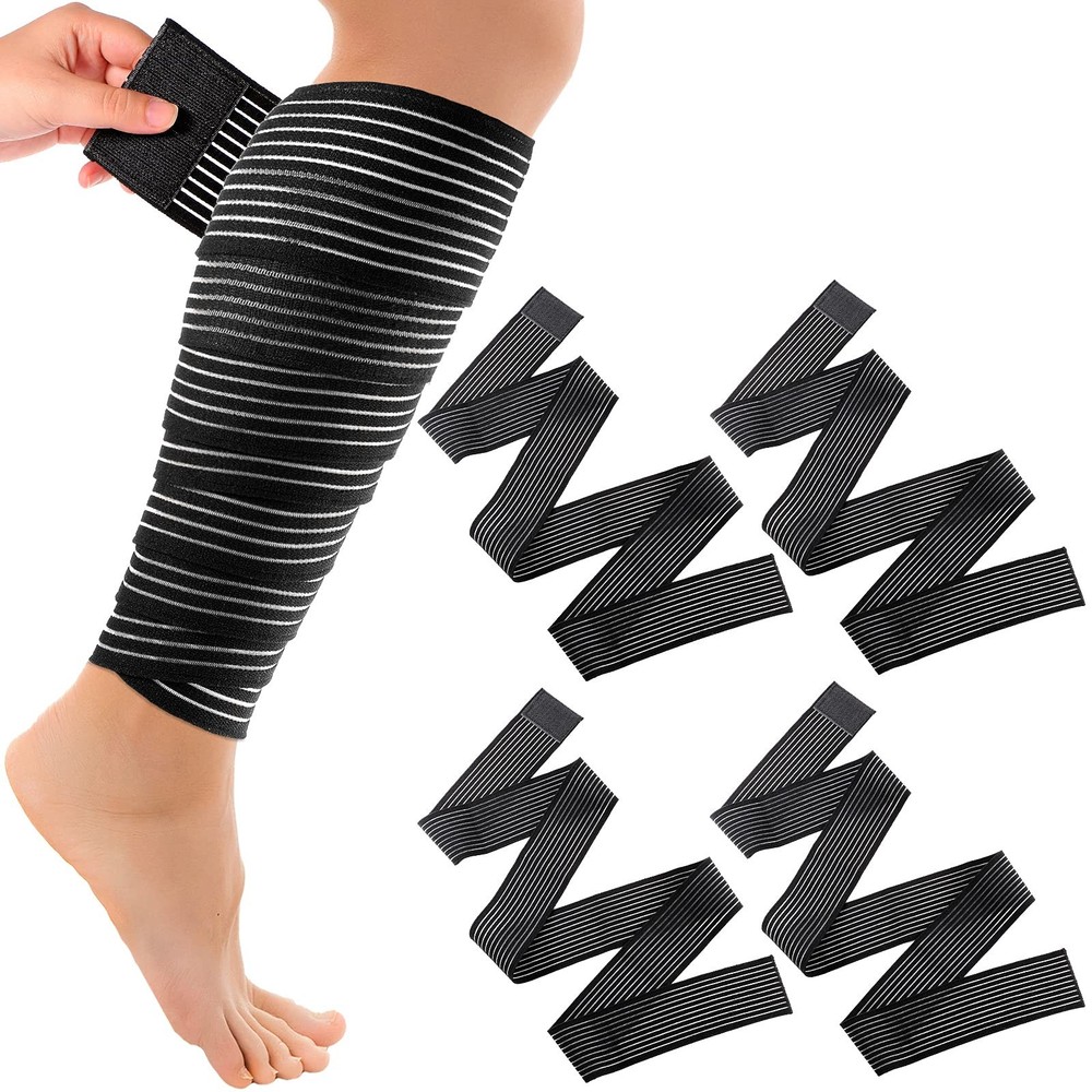 Syhood Compression Bandage Wraps for Leg, Elastic Calf 71 inches, black