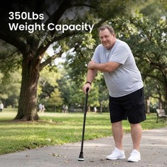 Foldable Walking Cane 350 Lbs Load Adjustable Height – Glow-in-the-Dark Tip