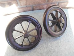 WHEELCHAIR 7-1/4″ 2 REAR WHEELS ONLY. WITH BOLT AXLES & CAPS. FOR MEDLINE EXCEL