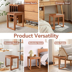 UIERS Compact 15.7″ Teak Shower Bench for Small Walk-In Shower | 500 Lbs Heavy D