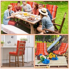 Dilunave Adirondack Chair Cushions Set of 46 x 22 x 4 inches, Orange Stripes