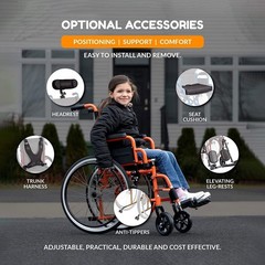 CIRCLE SPECIALTY, Ziggo 12” Seat Width Pediatric Wheelchair for Kids &…