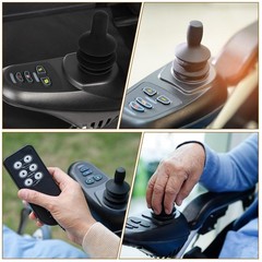 2 Sets Controller Knob and Gaiter for Electric Wheelchair, Universal Black