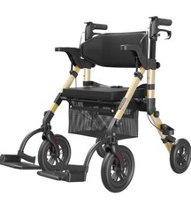 Folding Rollator Walker With Footrest Black Read Description