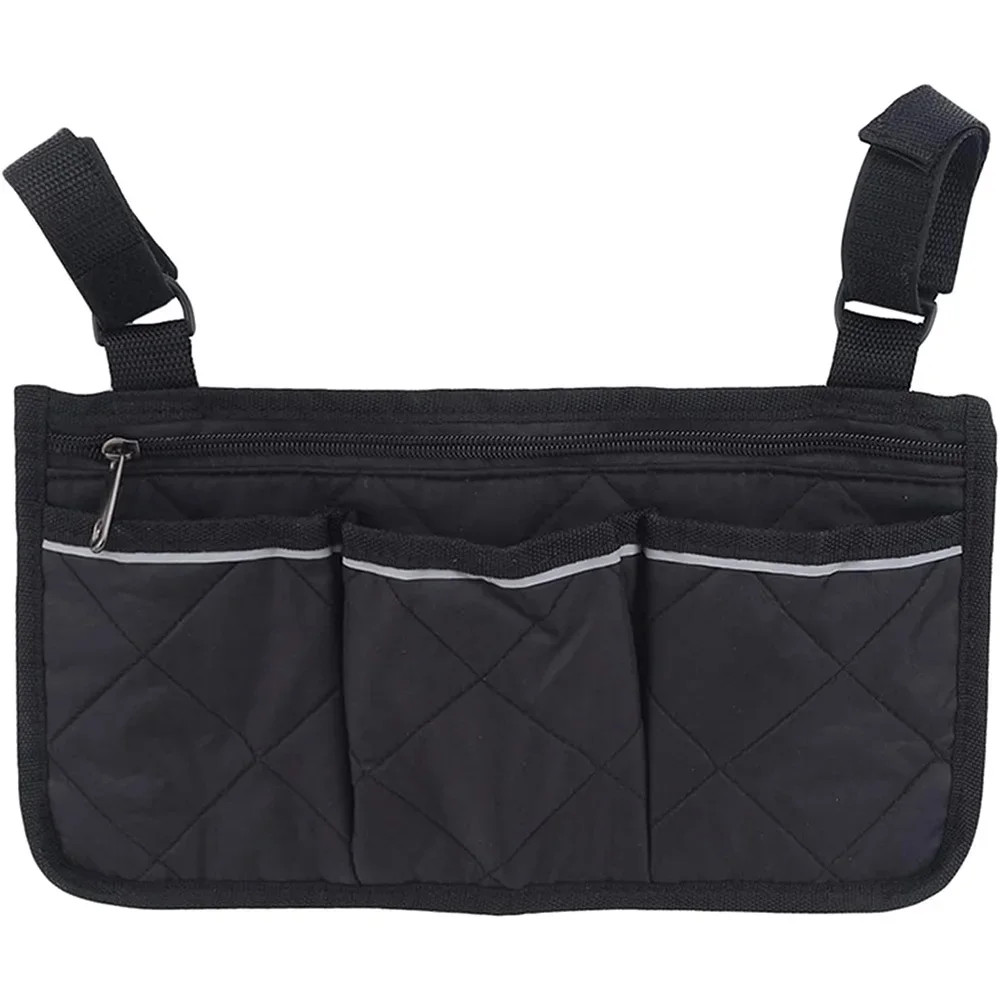 Wheelchair Side Armrest Bag With Reflective Strip Arm Rest Pouch For Most
