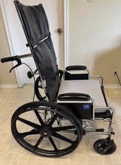 Medline Excel Reclining Wheelchair / Black Vinyl / Used / Great Condition
