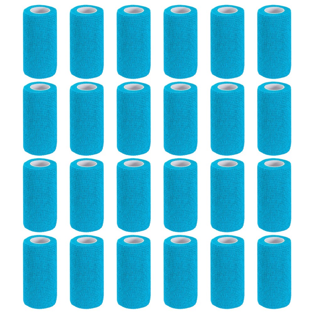 Self Adhesive Bandage Wrap 177″ x 4″, 24 Pcs Wrap Tape, Light Blue