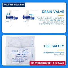 5PCS Leg Urinary Drainage Bags,1000ML Large Capacity Catheter Leg Bag,2 Adjustab