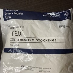 Pair of T.E.D. Anti-Embolism Stockings Thigh Length Large Regular Size H