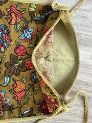 Vintage 1970’s Wheelchair Stroller Side Pouch Bag Floral Corduroy Storage