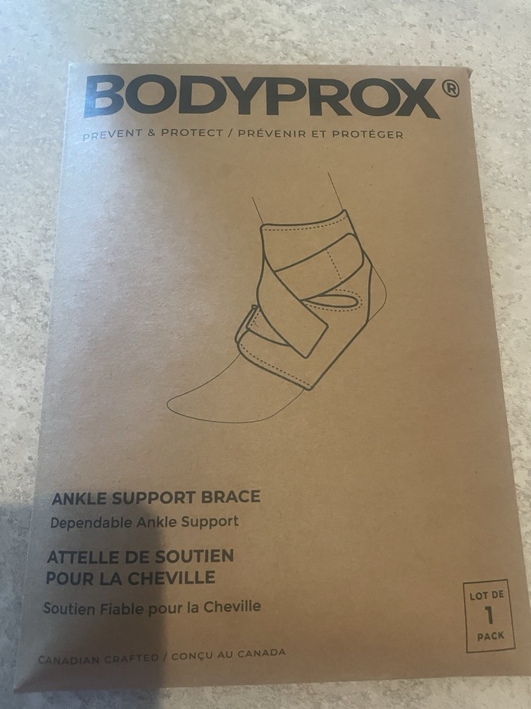 Bodyprox Ankle Support Brace Neoprene Adjustable Wrap Black One Size Fits Most
