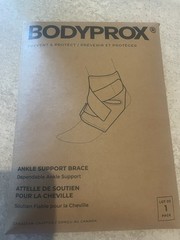 Bodyprox Ankle Support Brace Neoprene Adjustable Wrap Black One Size Fits Most