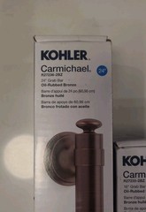 3 Kohler CARMICHAEL Oil-Rubbed Bronze Straight Wall Grab Bars (B1-CL)