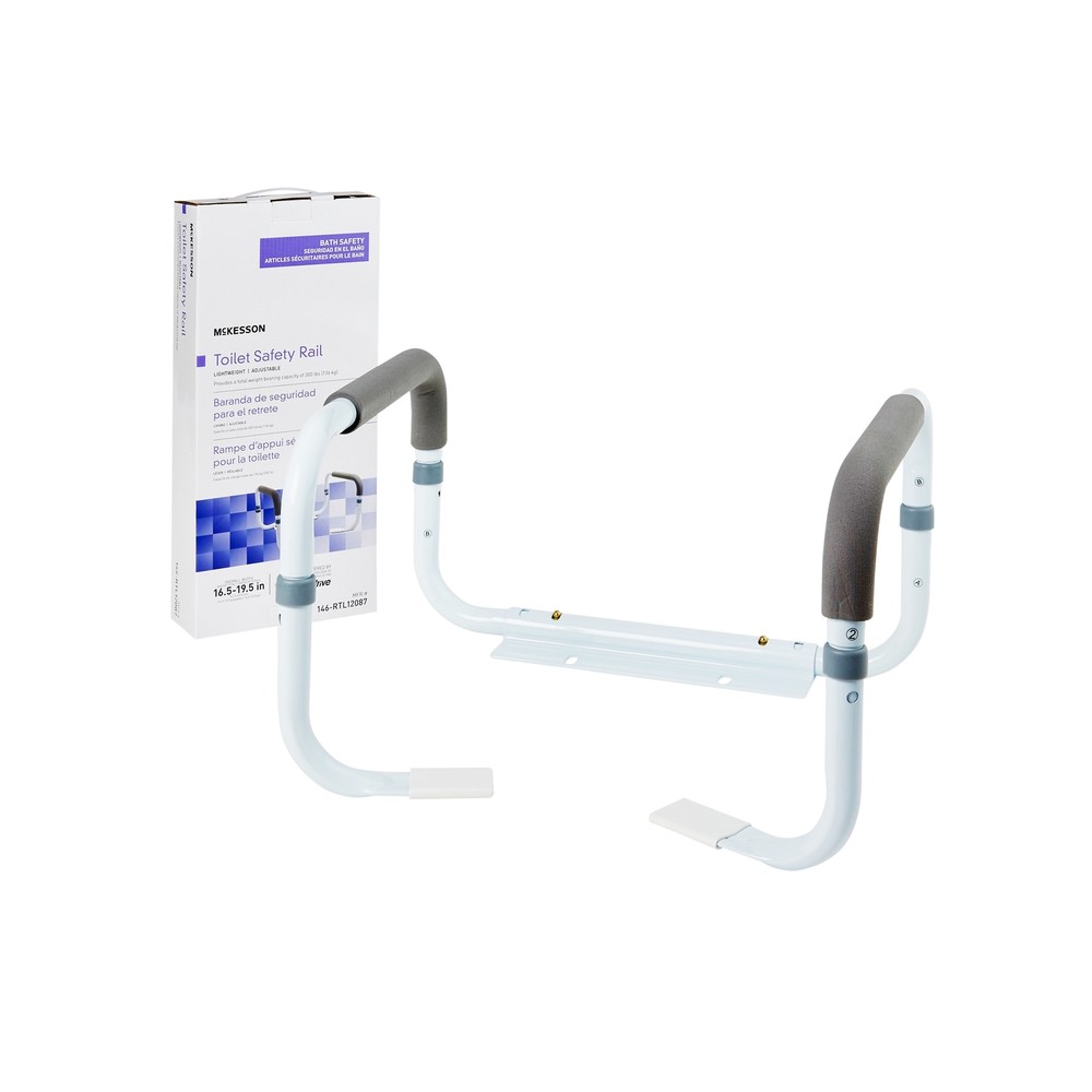 McKesson White Steel Toilet Safety Rail up to 300 lbs