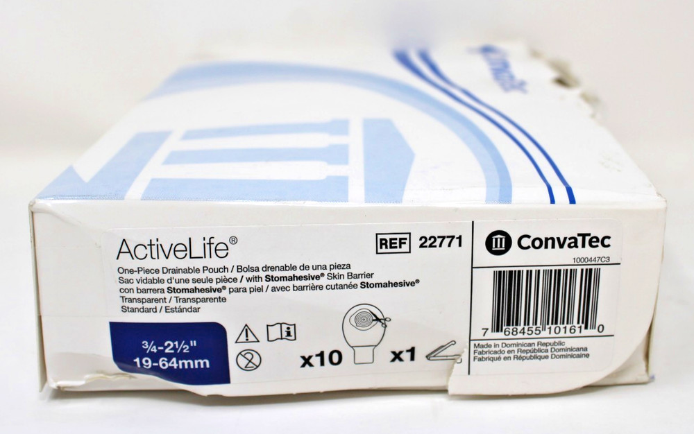 Convatec 22771 Activelife One-Piece Cut To Fit Drainable Pouch – New 10/DmgBX