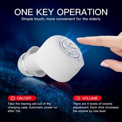 Pair Senior Digital Hearing Aids Rechargeable Sound Voice Amplifier For Elderly