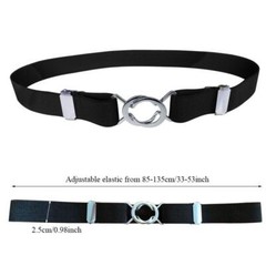 Adjustable Elastic Stretch Belt for Women 2.5cm Wide Metal Ring Buckle No Hassle