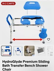 PlatinumHealth,Mod PBE1001 , Hydroglyde Bath /shower transfer Chair blue/silver