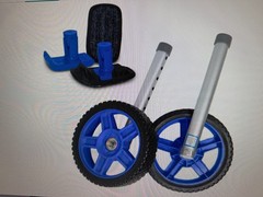 Top Glides 8 Inch Off-Road Walker Wheel Kits w/ FlexFit Walker Ski Glides Blue