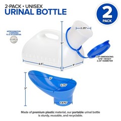 Unisex Urinal Bottle (2 Pack) – Portable for Women & Men – Female…
