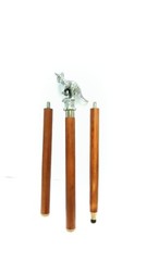 Antique Designer Brass Kangaroo Style Handle Wooden Solid Cane Walking Stick