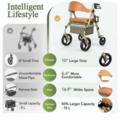 HOMENURSE WonderLUX Walker for Seniors & Adults, Foldable, 350 lb Capacity